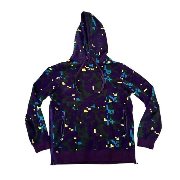 Mens LRG glitch world polar fleece hoodie multicolor Size L - Picture 1 of 7